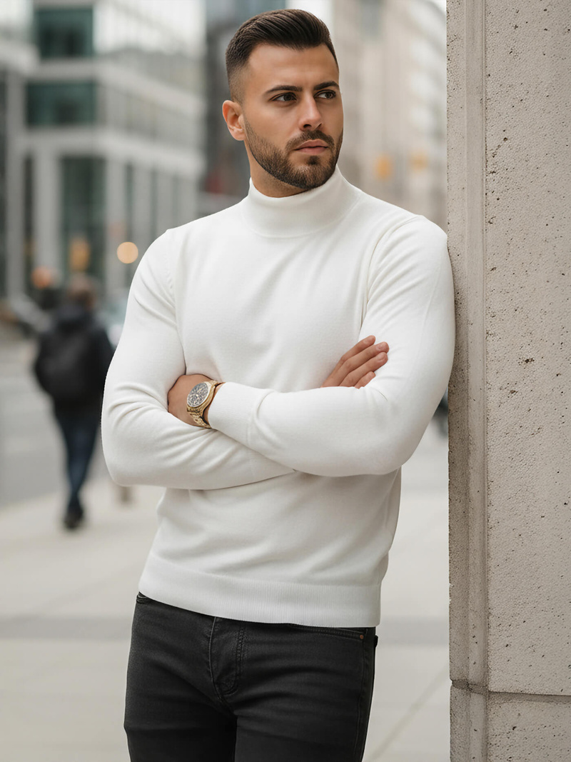 Baltas vyriškas megztinis OZONEE V/V24503