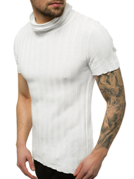 Balta vyriška palaidinė trumpomis rankovėmis OZONEE L/2294