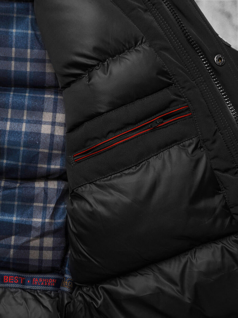 Juodi vyriška žieminė striukė OZONEE JS/5M718/392