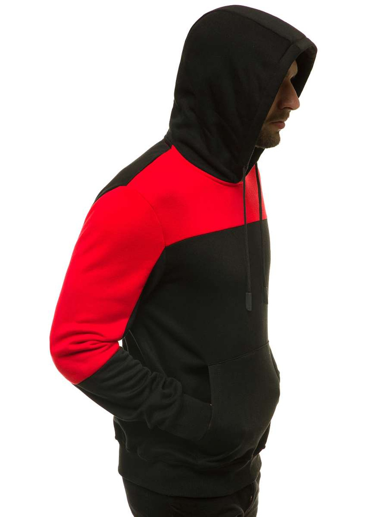 Juodas vyriškas džemperis su gobtuvu OZONEE JS/KS2168