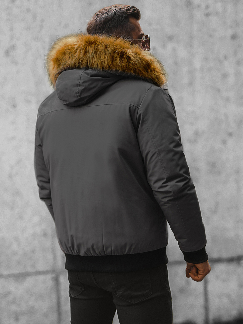 Pilka vyriška žieminė striukė OZONEE JS/M2019/105