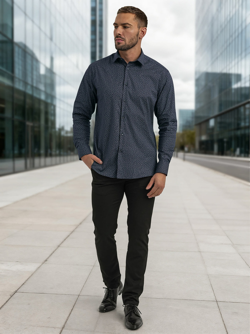 Granatinė vyriški marškiniai OZONEE V/V186