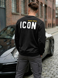 Juodas vyriškas džemperis OZONEE JS/8B1753/3