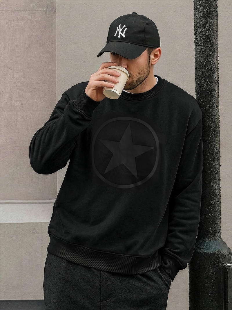 Juodas vyriškas džemperis OZONEE JS/8B1991/3