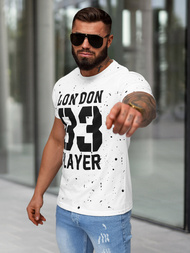 Baltas vyriški marškinėliai OZONEE JS/8B1388/1