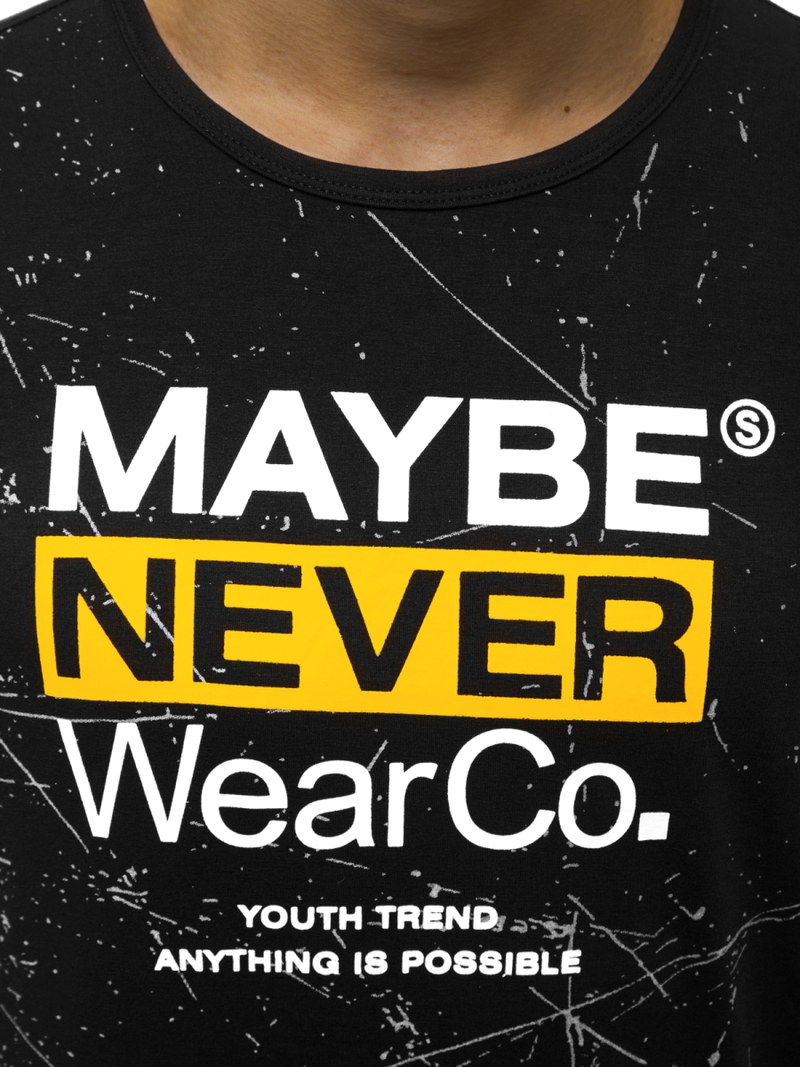 Juodi vyriški marškinėliai OZONEE JS/SS10915