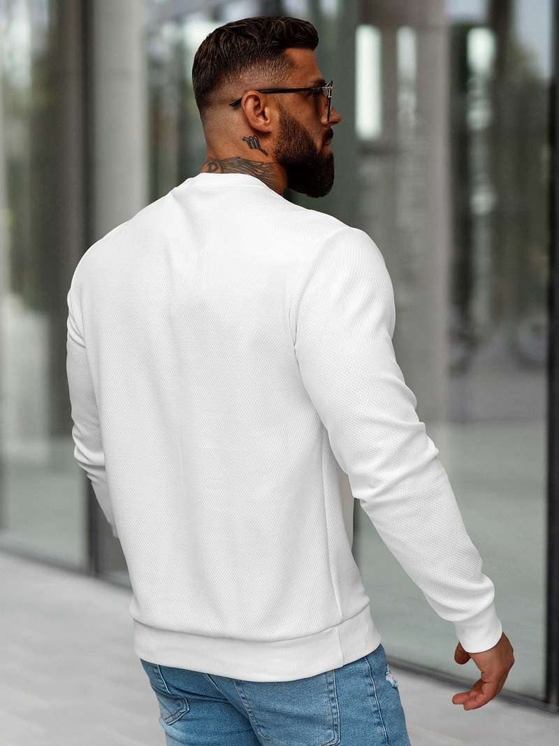 Baltas vyriškas džemperis OZONEE O/P2027Z