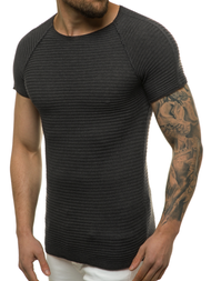 Grafitinė vyriška palaidinė trumpomis rankovėmis OZONEE L/2297