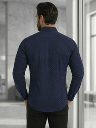 Granatinė vyriški marškiniai OZONEE V/V183Z