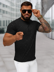 Juodi vyriški marškinėliai OZONEE O/QQ1389