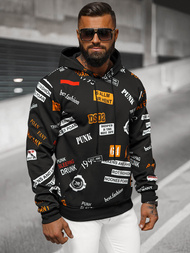 Juodas vyriškas džemperis su gobtuvu OZONEE JS/8B1250/3