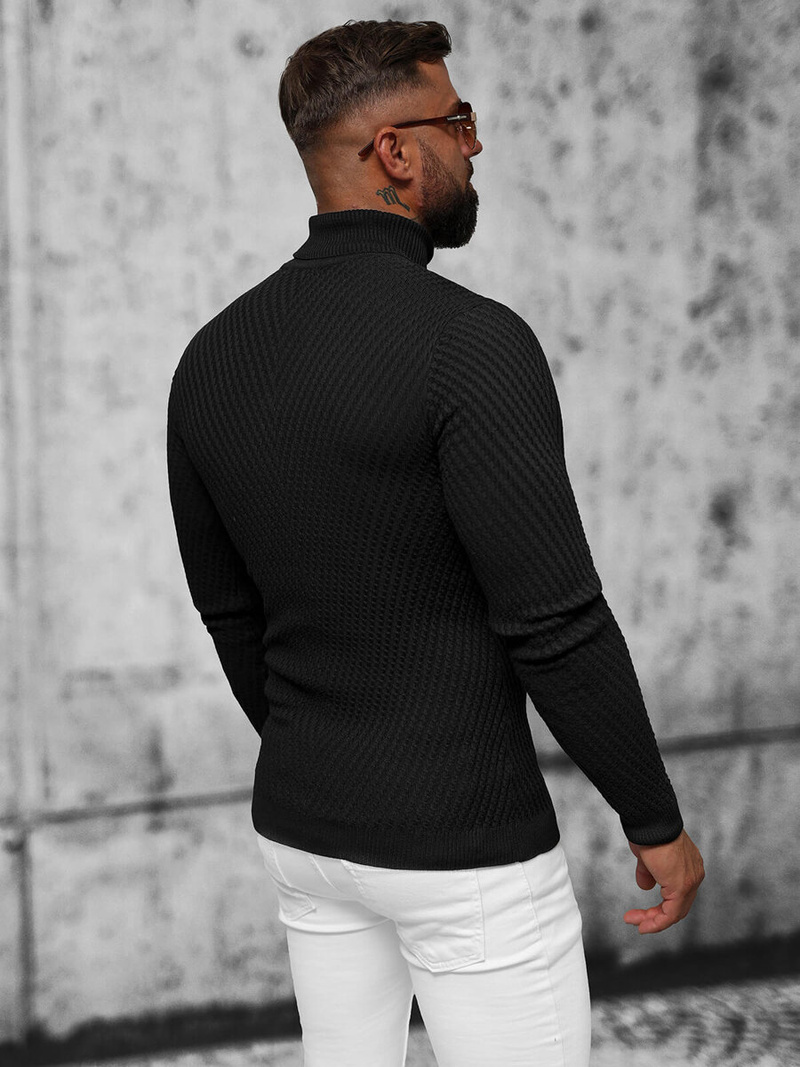 Juodas Vyriškas Megztinis OZONEE L/1596Z