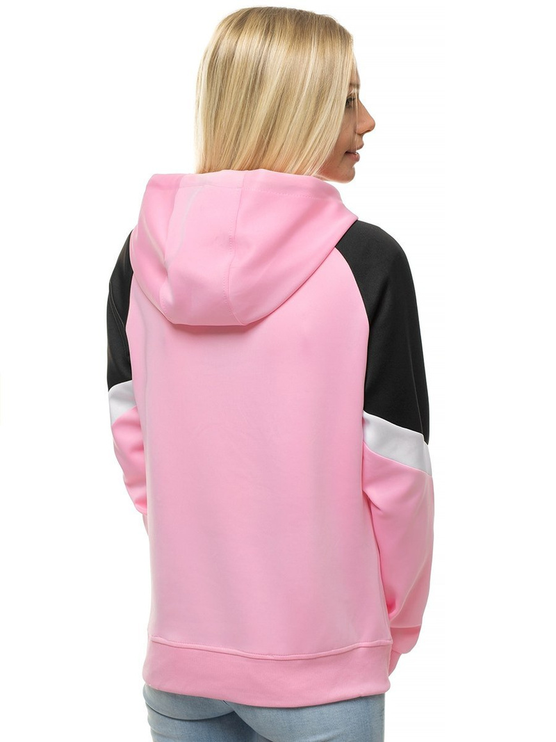 Šviesiai-Rožinė moteriškas džemperis su gobtuvu OZONEE JS/JK88118/20