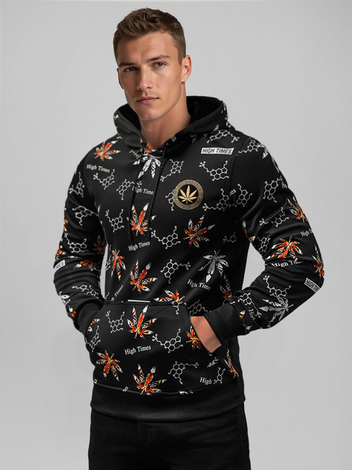 Juodas vyriškas džemperis su gobtuvu OZONEE O/B266