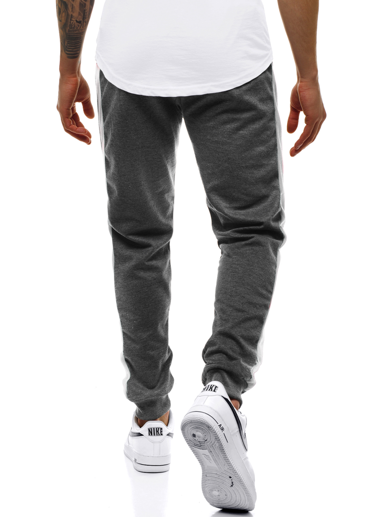 Grafitiniai-baltos vyriškos sportinės kelnės OZONEE JS/JZ11006