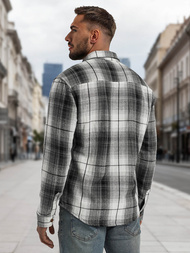 Juodai-balti vyriški marškiniai OZONEE NB/MC728N/4