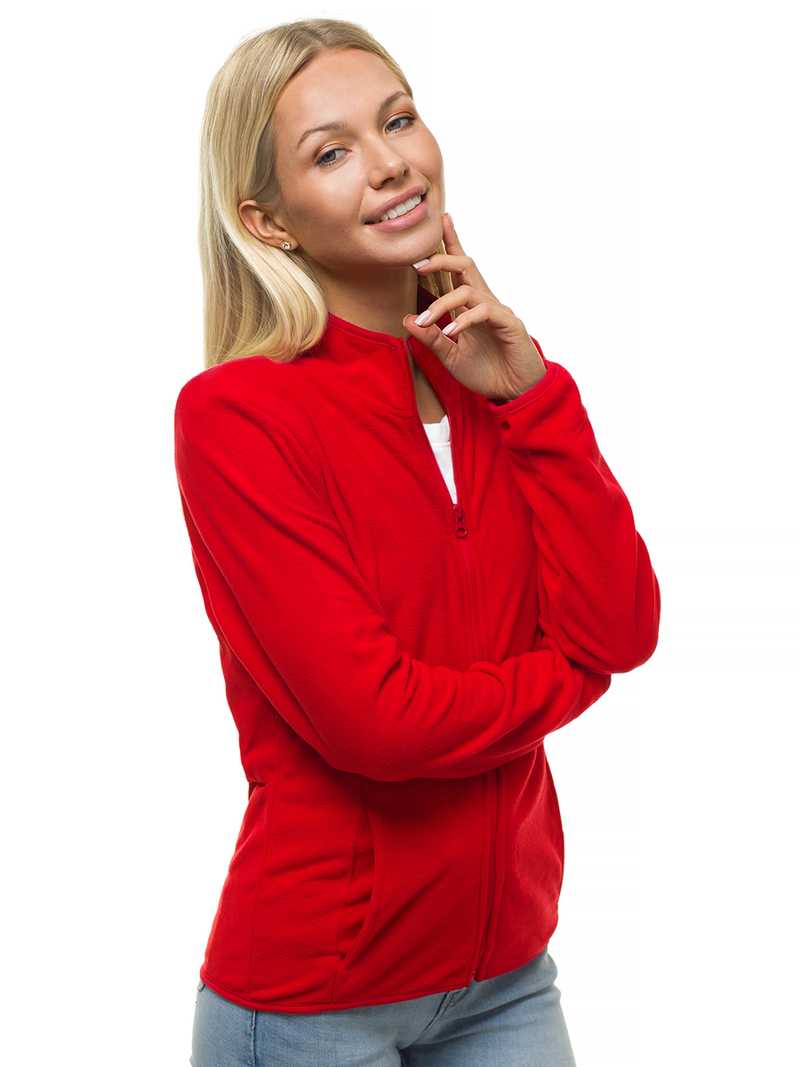 Raudona moteriškas džemperis su užtrauktuku OZONEE JS/HH015/5