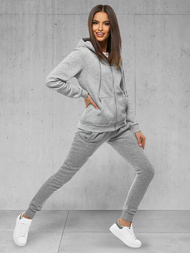 Pilkas moteriškas sportinis dviejų dalių kostiumas OZONEE JS/CKW03