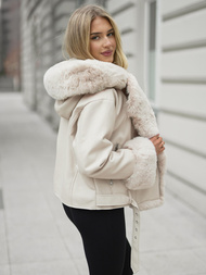 Pieno spalva moteriška odinė striukė OZONEE JS/61M8506/290Z