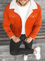 Oranžinė vyriška džinso striukė OZONEE JB/JP1179/3Z