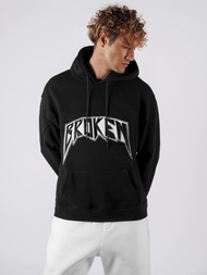 Juoda džemperis su gobtuvu OZONEE O/SWE23019Z