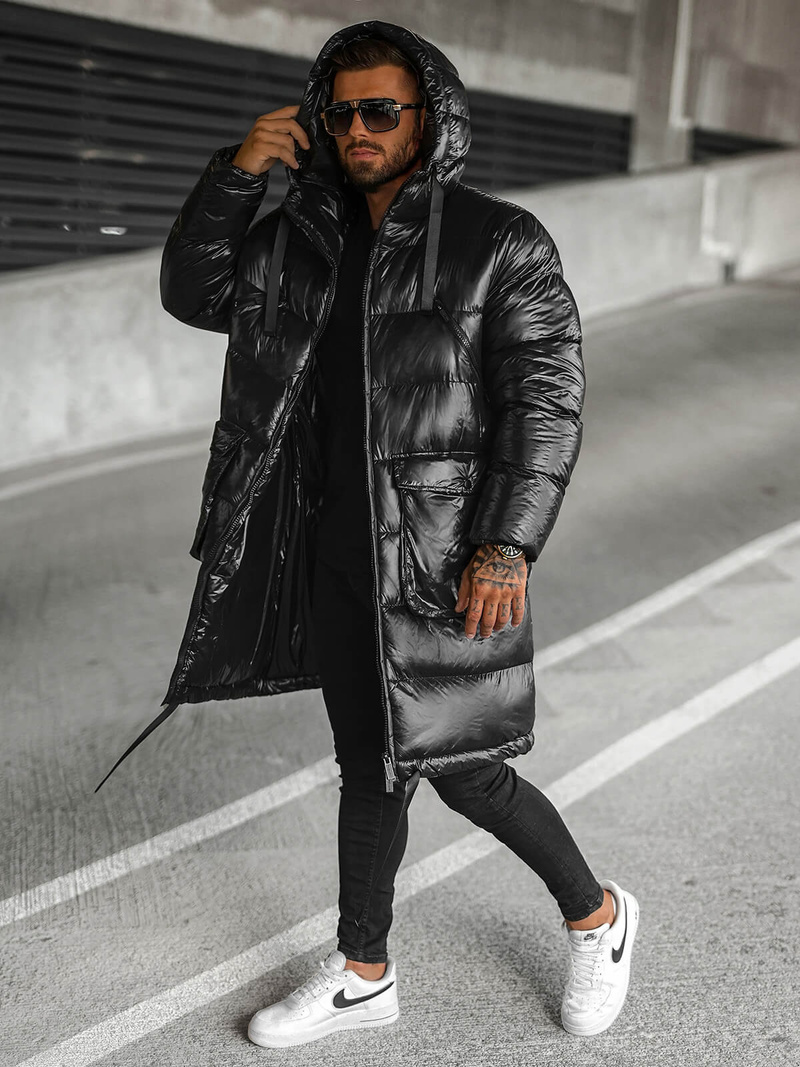 Juodas vyriška žieminė striukė OZONEE O/M3205Z