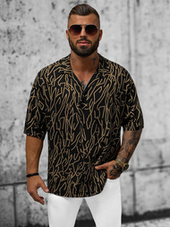 Juodi vyriški marškiniai trumpomis rankovėmis OZONEE O/22202010