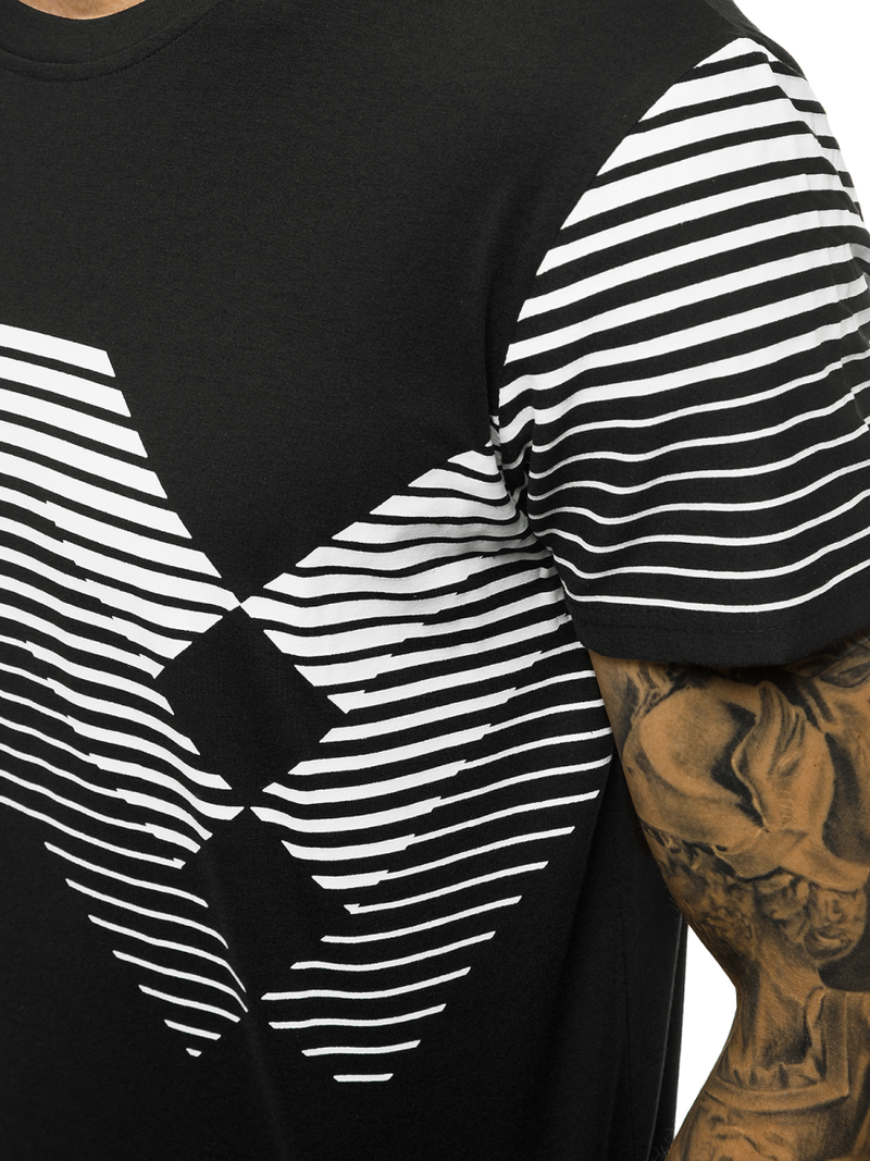 Juodi vyriški marškinėliai OZONEE JS/KS2058Z