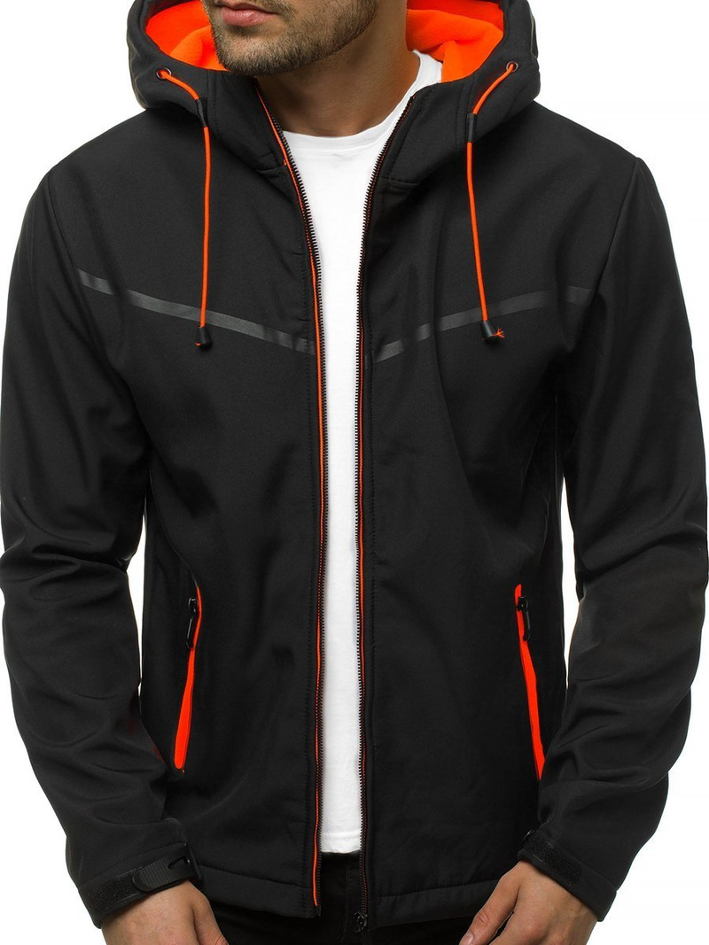 Juoda vyriška softshelte striukė OZONEE JS/KS2194