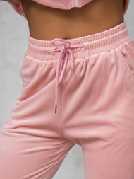 Šviesiai-rožinis moteriškas veliūrinis sportinis kostiumas OZONEE JS/35C1610/20