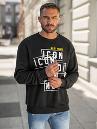 Juodas vyriškas džemperis OZONEE JS/8B1763/3