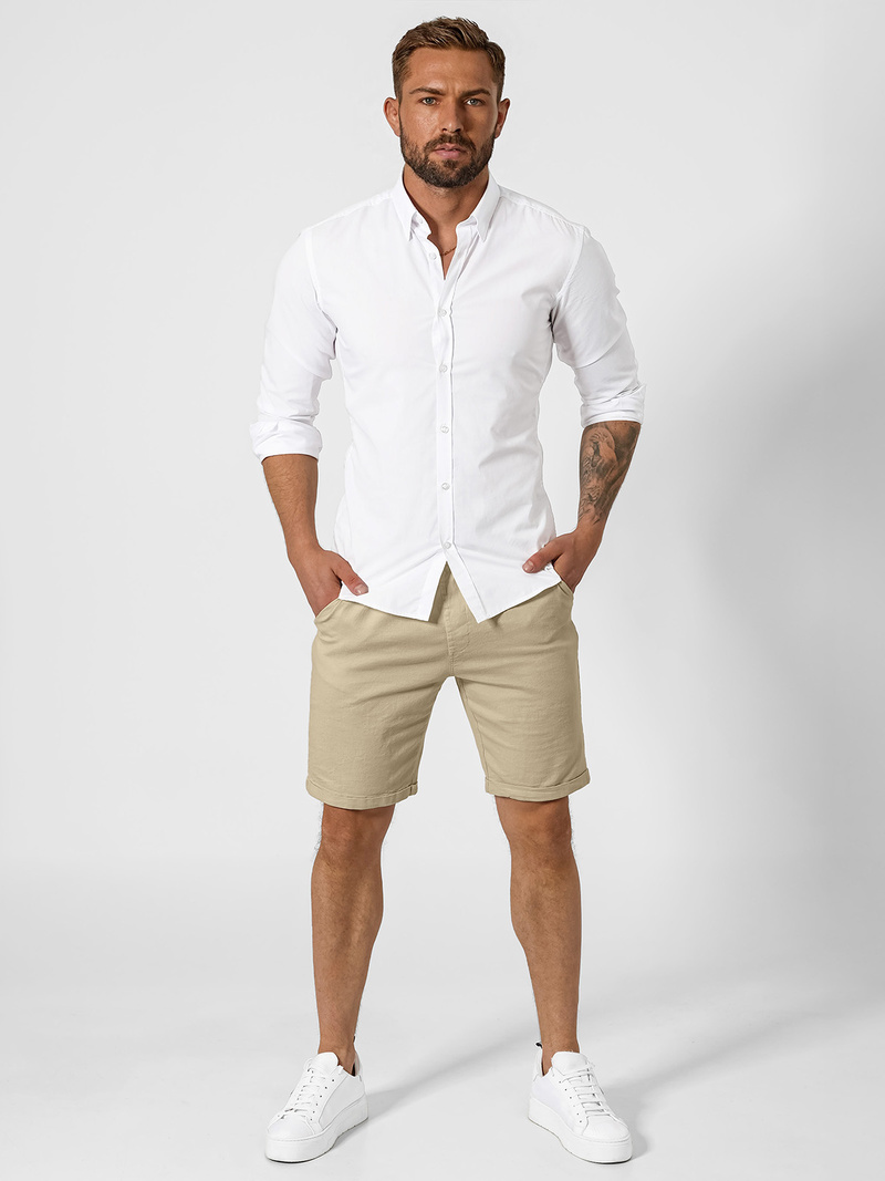 Smėlinės vyriški chino šortai OZONEE TMK/DC809/5Z