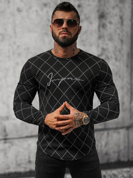 Juodas vyriškas džemperis OZONEE O/5919BZ