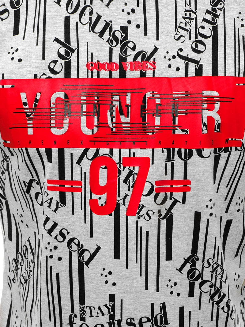 Pilki vyriški marškinėliai OZONEE JS/KS1993Z