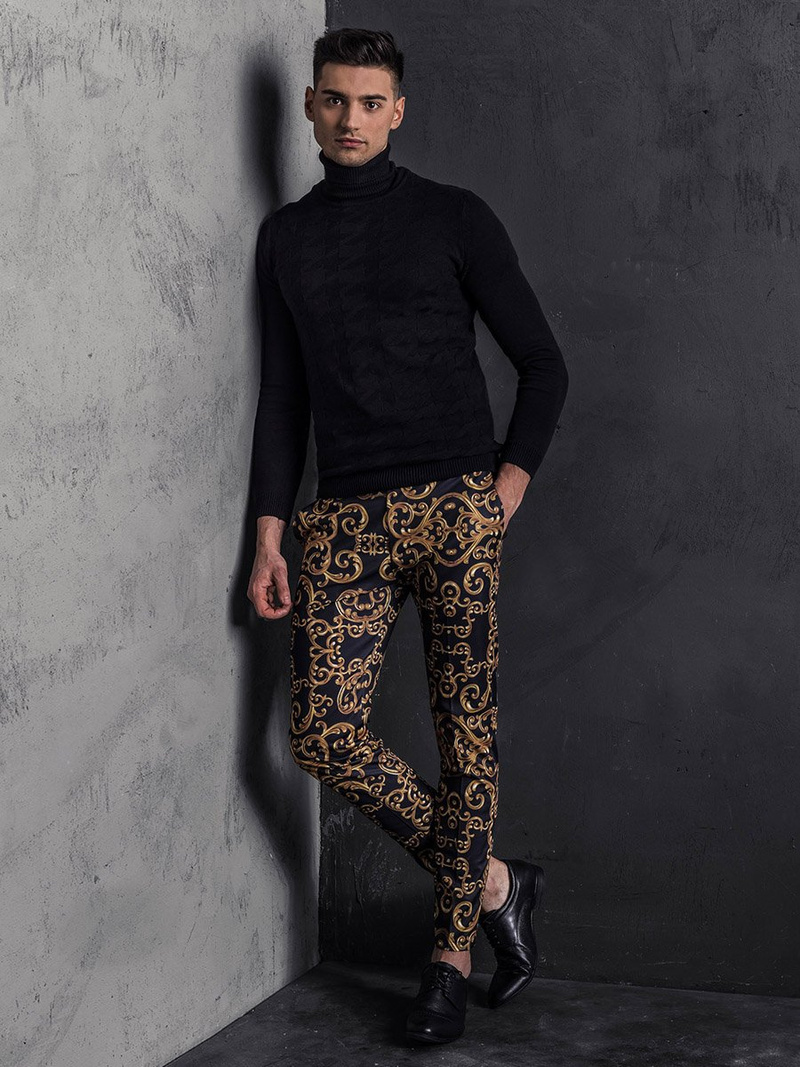 Granatinės vyriškos chino kelnės OZONEE DJ/5595