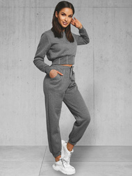 Grafitinis moteriškas sportinis dviejų dalių kostiumas OZONEE JS/8C78/5