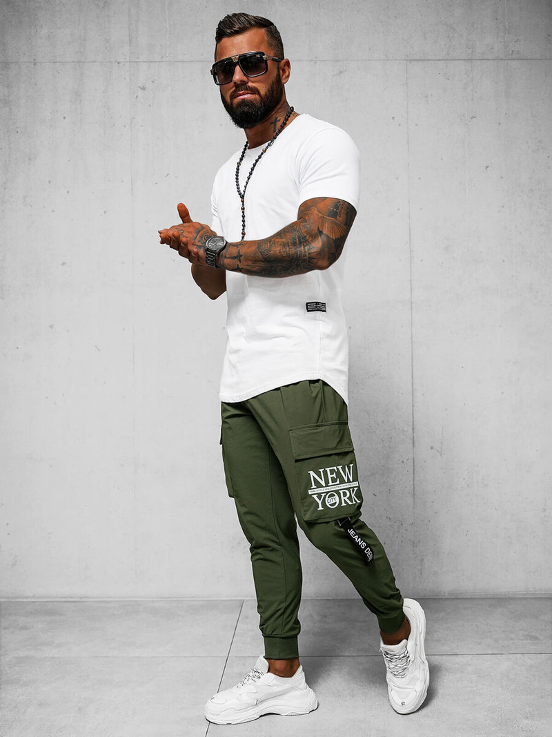 Rusvai žalsvos Vyriškos Chino Kelnės OZONEE O/PS5516