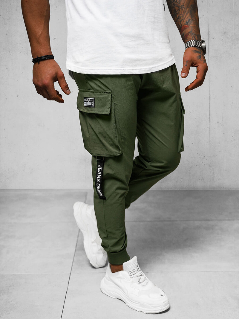 Rusvai žalsvos Vyriškos Chino Kelnės OZONEE O/PS5516