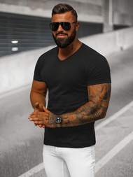 Juodi vyriški marškinėliai OZONEE JS/712007Z 