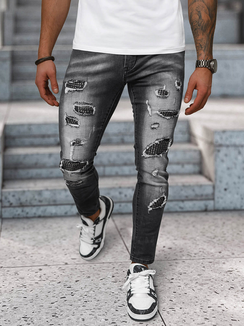 Juodai vyriški džinsai OZONEE NB/MP0152N