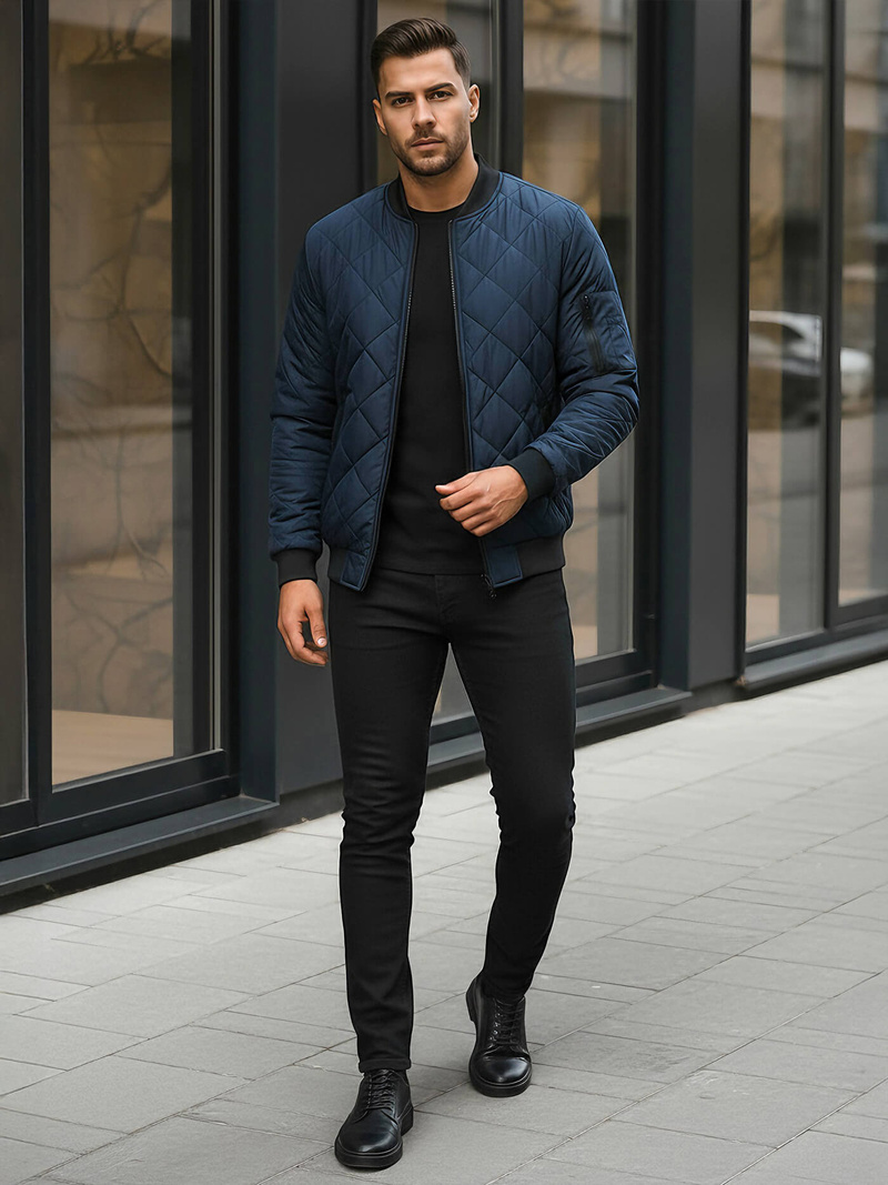 Tamsiai mėlyna vyriška striukė OZONEE JS/MY01Z