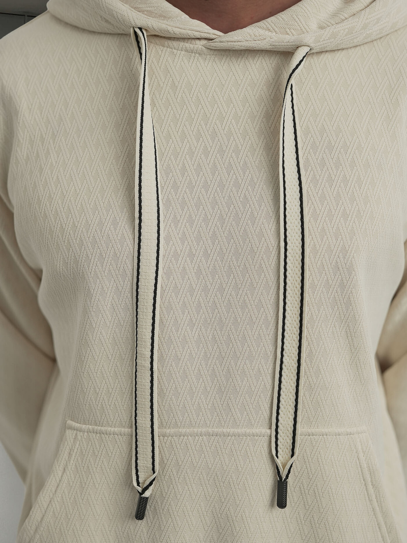 Ecru vyriškas džemperis su gobtuvu OZONEE O/G3065