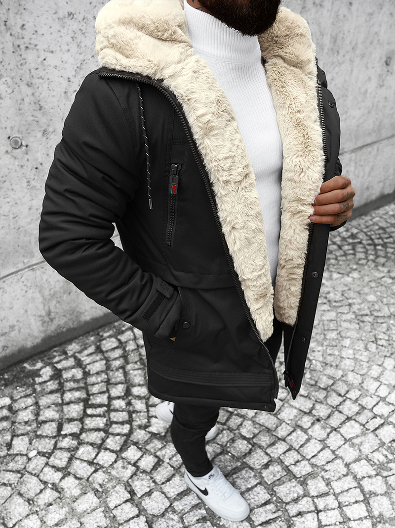 Juoda vyriška žieminė striukė OZONEE JS/22M51/392