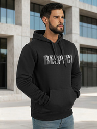 Juoda vyriškas džemperis su gobtuvu OZONEE JS/8B1759/3