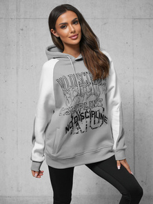 Pilka džemperis su gobtuvu OZONEE O/SWE23037Z