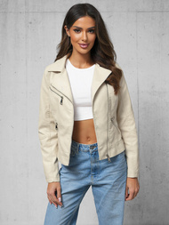 Smėlinis Moteriška Odinė Striukė OZONEE O/G88