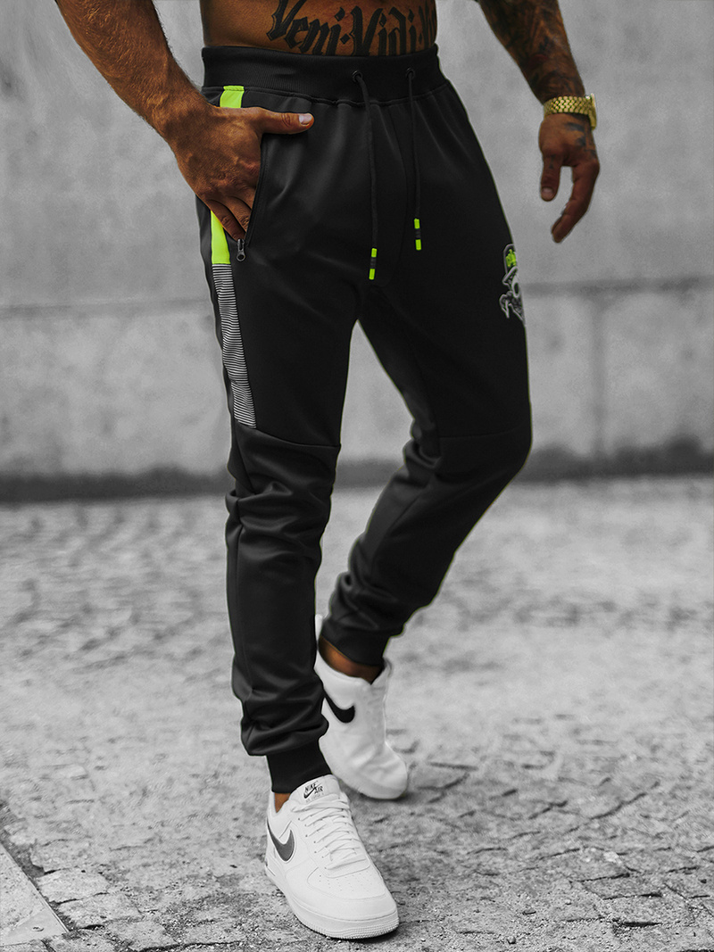 Juodos vyriškos sportinės kelnės OZONEE JS/K10250Z