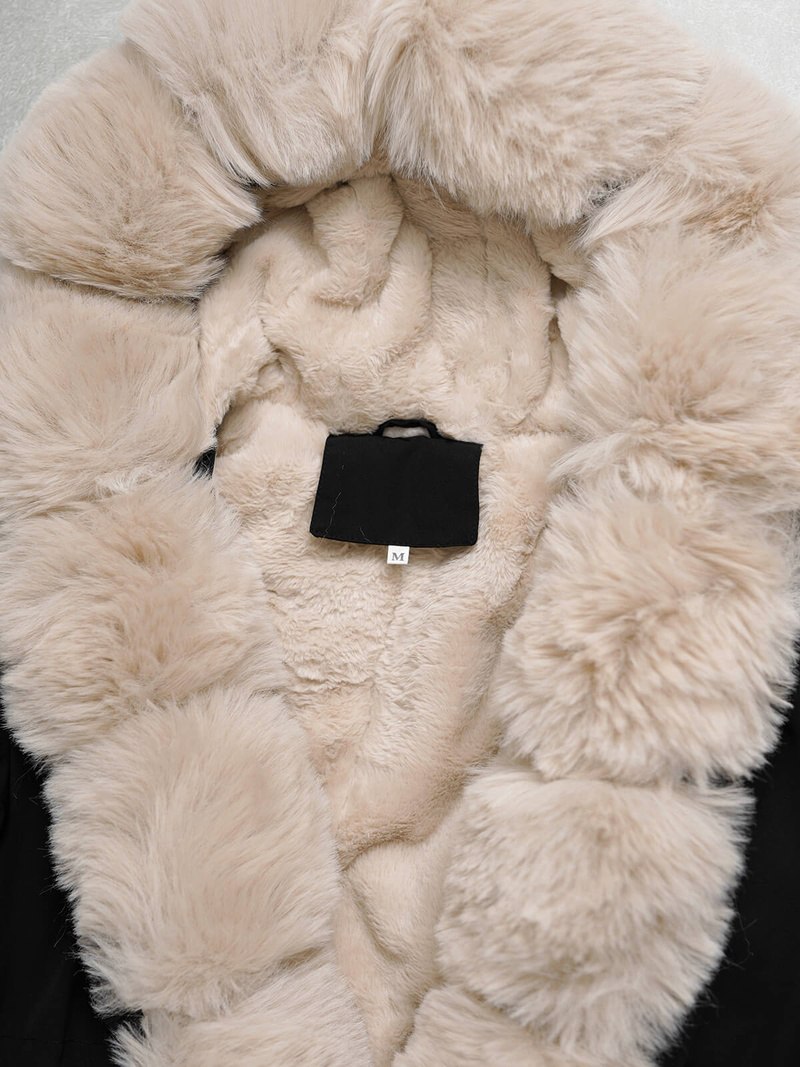 Juodai-balta moteriška žieminė striukė OZONEE JS/16M9062/392B