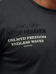 Juodi vyriški marškinėliai OZONEE O/QQ1530