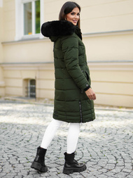 Rusvai žalsva moteriška striukė OZONEE O/W377Z